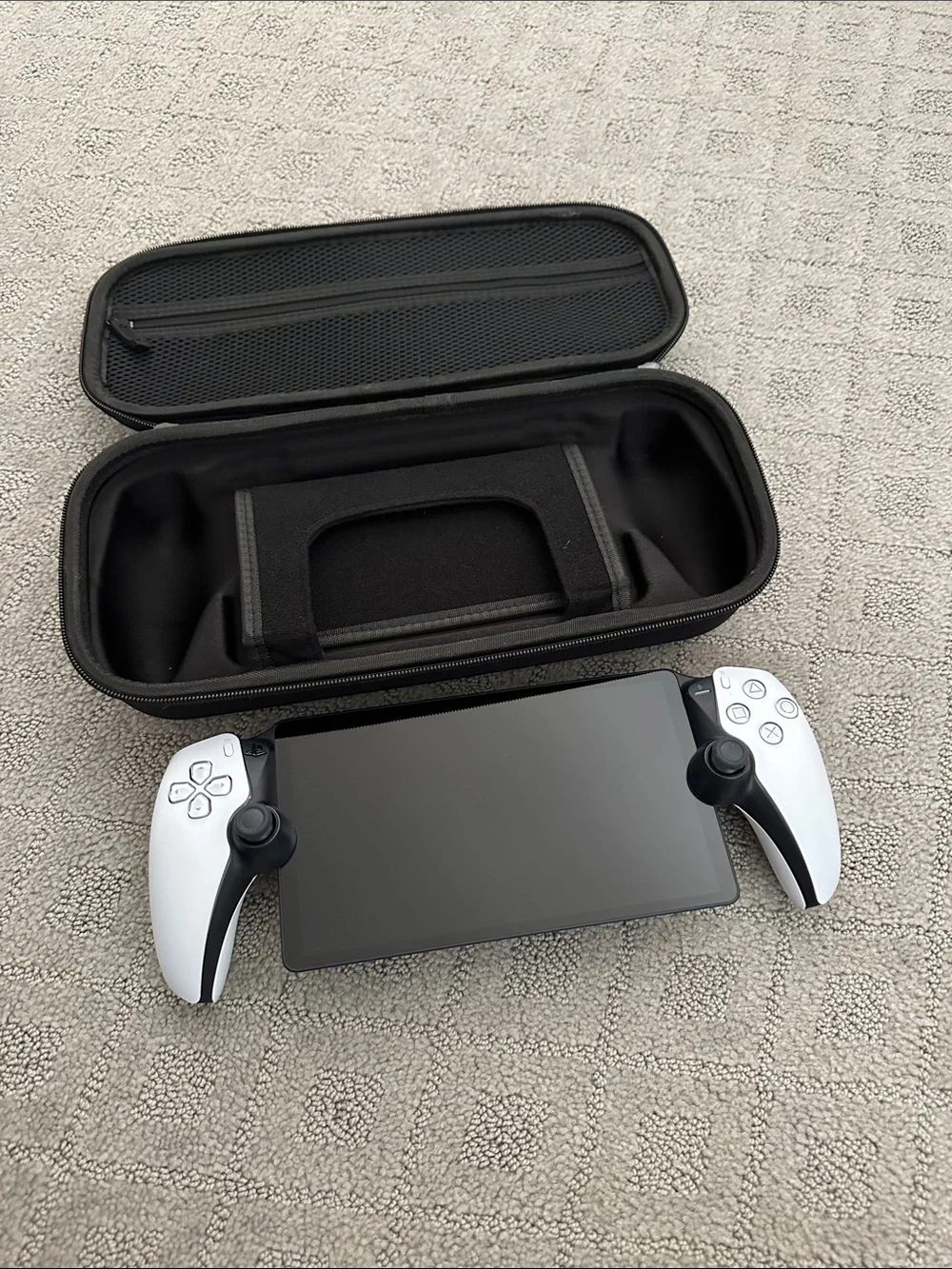 Sony PlayStation Portal in White with Black Screen and black carrier. No box